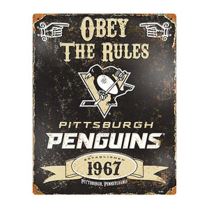 Pittsburgh Penguins Embossed Metal Vintage Sign
