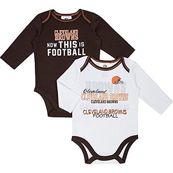 Cleveland Browns Long Sleeve Bodysuits 2 Pack - Size 3/6 Months