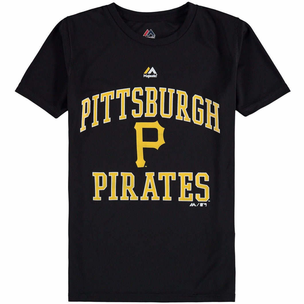 Majestic Pittsburgh Pirates Boys Black City Wide Cool Base Tee-Shirt (14-16) NWT