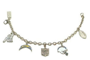 Los Angeles Chargers Charm Bracelet Silvertone Nfl Team
