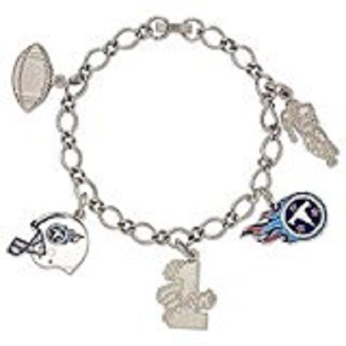 Tennessee Titans Silver tone 5 Charm Bracelet