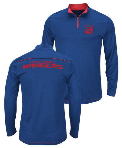 Men's New York Rangers Royal Quarter Zip Ready & Willing Thermabase Synthetic Jacket
