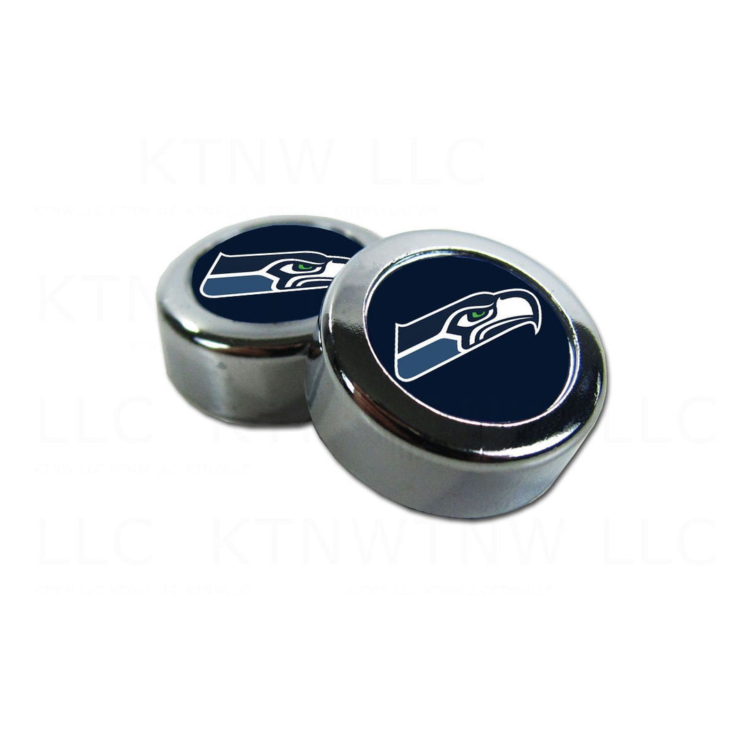 Two Officially Licensed NFL License Plate Screw Caps - Seattle Seahawks