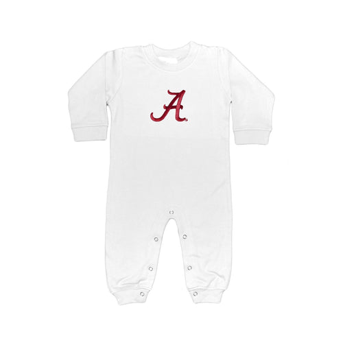 Baby Boys Alabama Crimson Tide Long Leg Romper - White