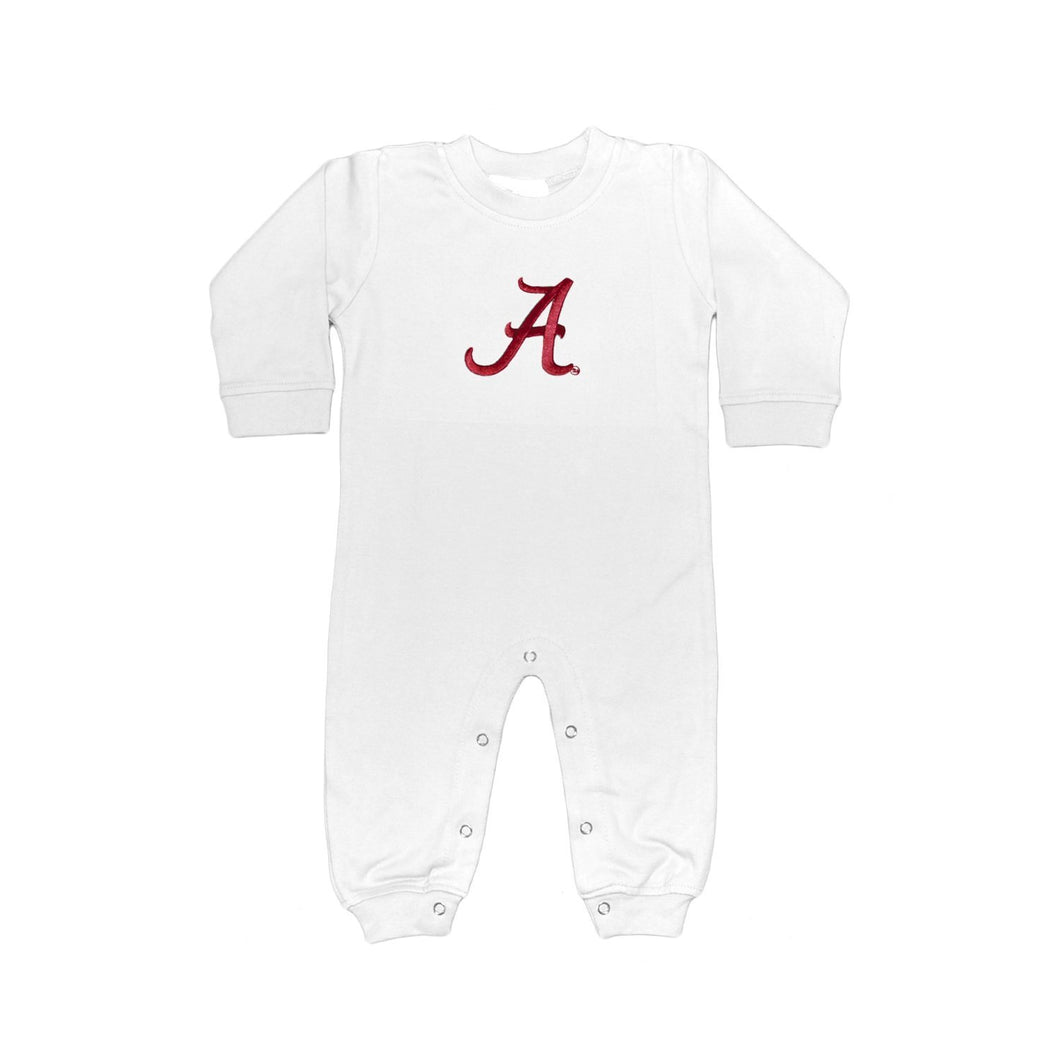 Baby Boys Alabama Crimson Tide Long Leg Romper - White