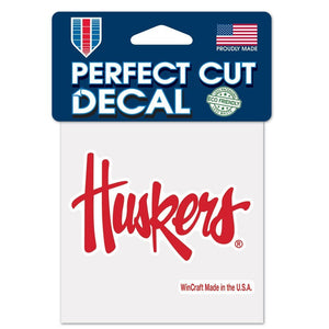 NCAA University of Nebraska Perfect Cut Color Decal, 4" x 4"
