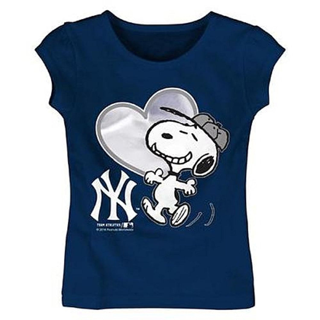Snoopy Toddler Girl's Graphic Tee-Shirt-New York Yankees