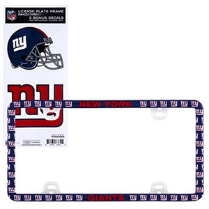 Ny Giants Thin Rim License Plate Frame with Decals