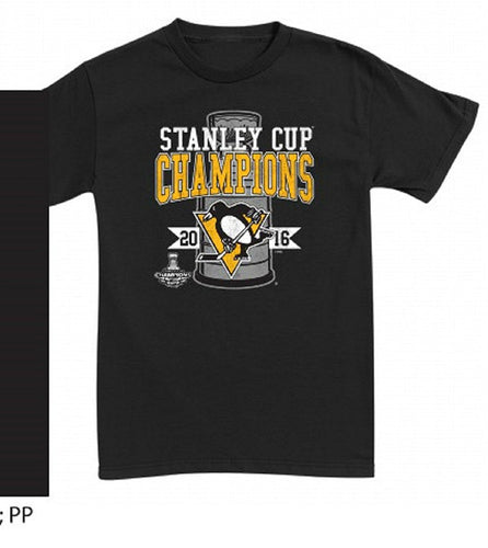 Youth Pittsburgh Penguins 2016 Stanley Cup Champions Tee Shirt Large 14/16