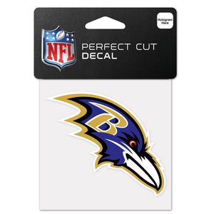 NFL Baltimore Ravens 63037011 Perfect Cut Color Decal, 4" x 4", Black