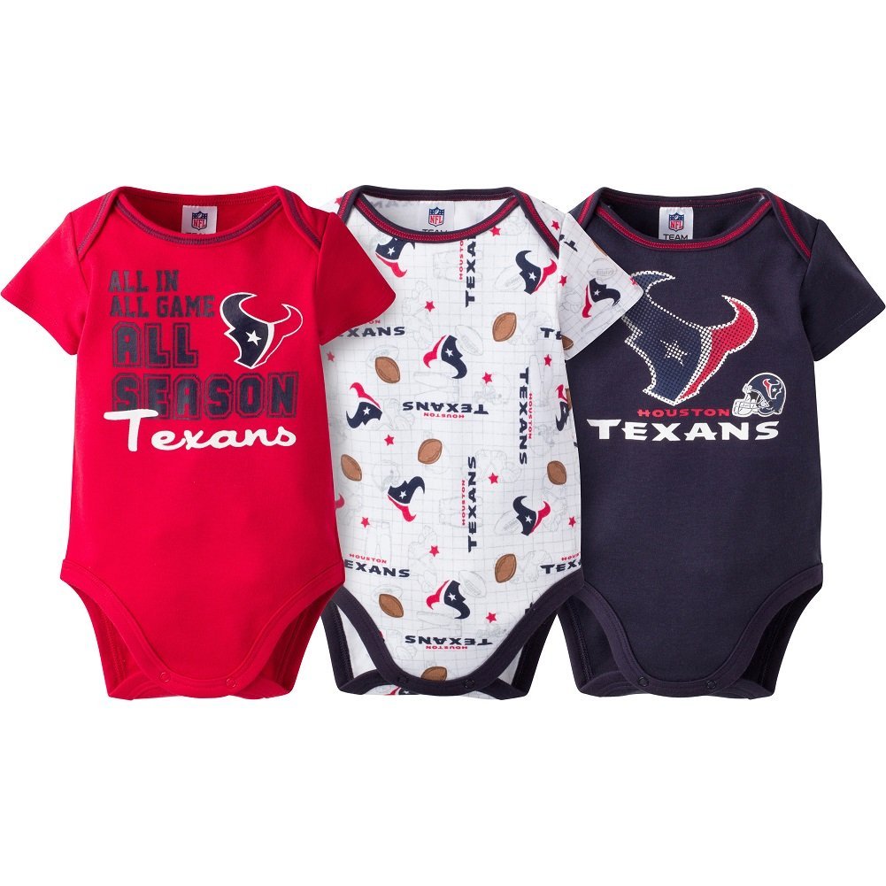 2017 Baby BoysHouston Texans 3 Pack Bodysuits Size 0/3 Months