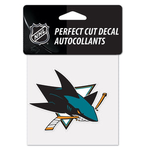 NHL San Jose Sharks Perfect Cut Color Decal, 4" x 4"