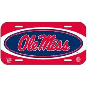 Mississippi "Ole Miss" Rebels Plastic License Plate