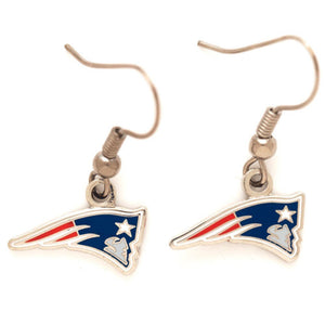 New England Patriots J-hook Logo Dangle Earrings