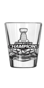 Pittsburgh Penguins 2016 Stanley Cup Champions Etched Shot Glass