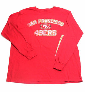 Mens San Francisco 49ers Raglan Sleeve Tee Shirt Size XXL