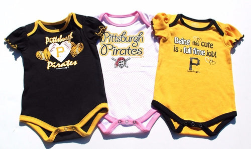 Baby Girls 3 Pack Bodysuits Pittsburgh Pirates Size 18 Months
