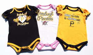 Baby Girls 3 Pack Bodysuits Pittsburgh Pirates Size 18 Months