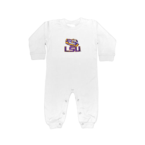LSU Tigers Long Leg Romper - White