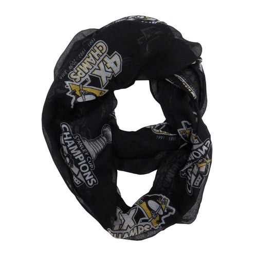 Womens Pittsburgh Penguins 4X Stanley Cup Champions Infinity Scarf