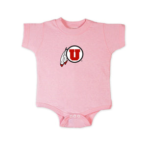 Utah Utes Bodysuit - 12 Months - Light Pink