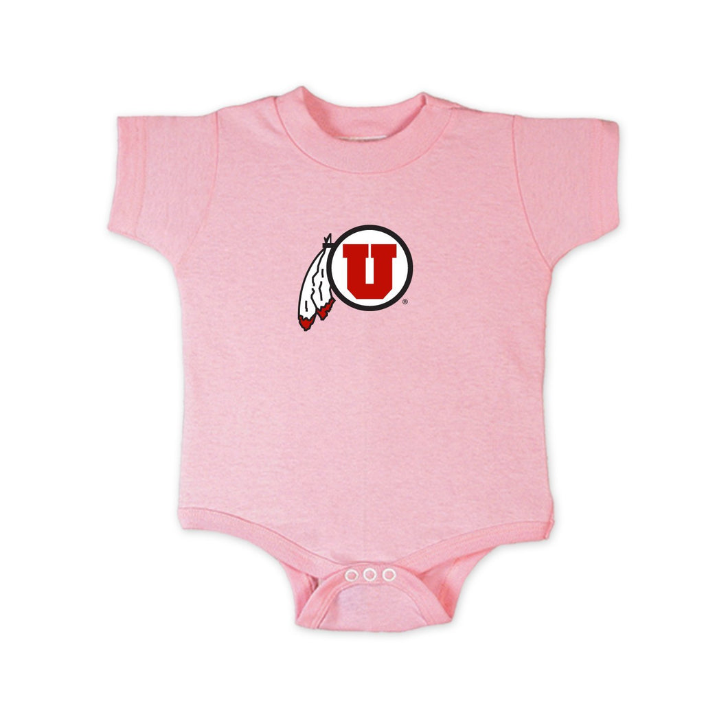 Utah Utes Bodysuit - 12 Months - Light Pink