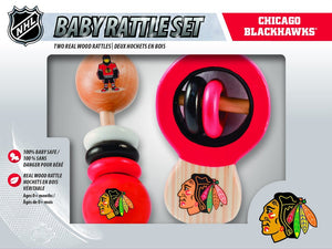 MasterPieces NHL Chicago Blackhawks Baby Rattle, 2-Pack