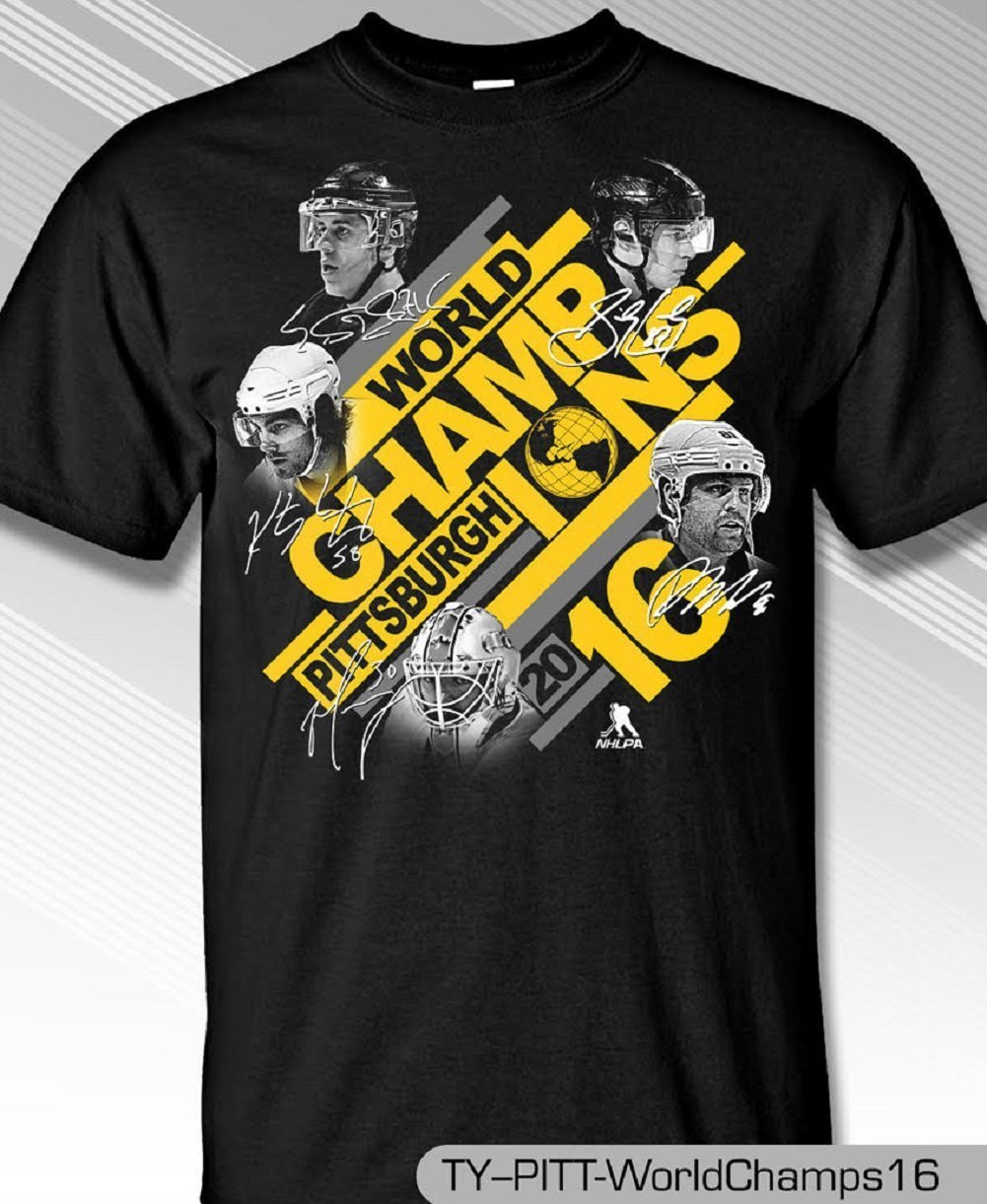 Mens Pittsburgh Penguins Stanley Cup Champions 2016 Tee Shirt XL