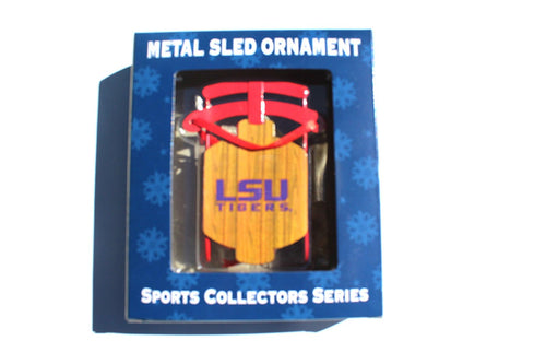 LSU Tigers Metal Sled Ornament