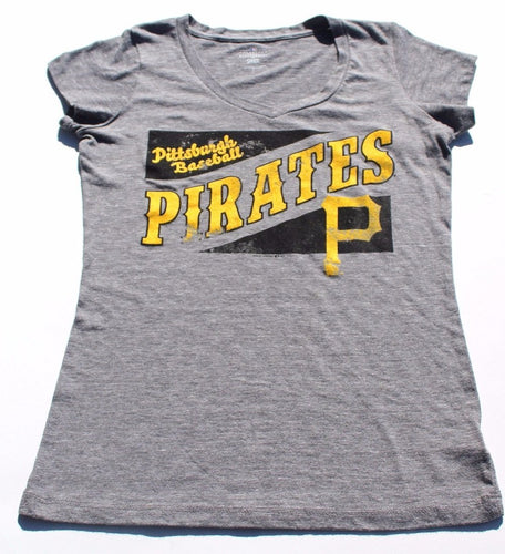 Womens Pittsburgh Pirates Vee-Neck Tee Shirt Size Medium