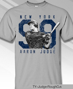 AARON JUDGE NEW YORK YANKEES ROUGH CUT TEE SHIRT YOUTH 14-16