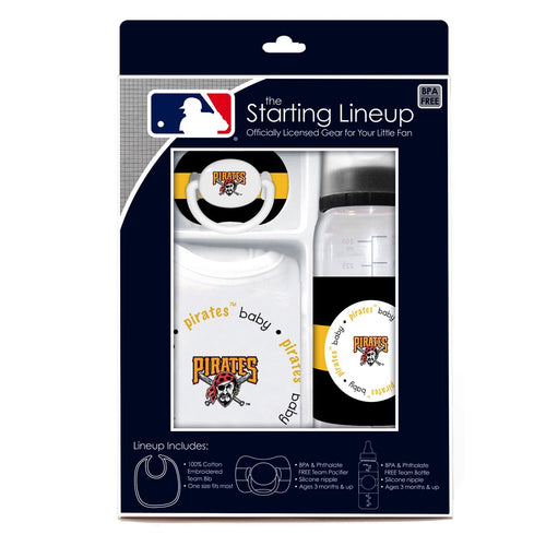 Pittsburgh Pirates Bib, Bottle & Pacifier Gift Set