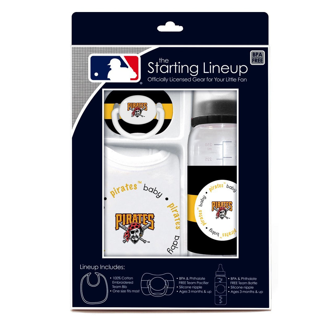 Pittsburgh Pirates Bib, Bottle & Pacifier Gift Set