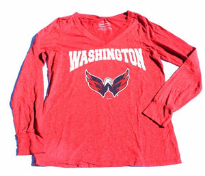Womens Washington Capitals Long Sleeve Tee Shirt Size Large