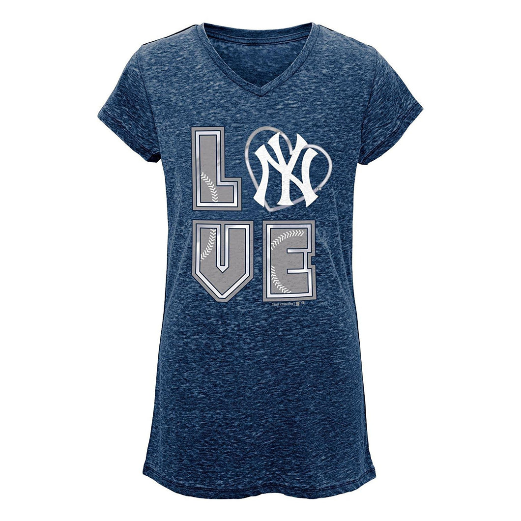 Girls' Burnout Tee-Shirt -New York Yankees Size 14-16