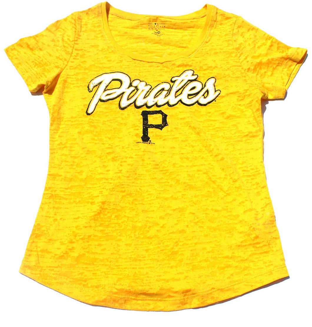 Womens Pittsburgh Pirates Burnout Tee Top Size Medium