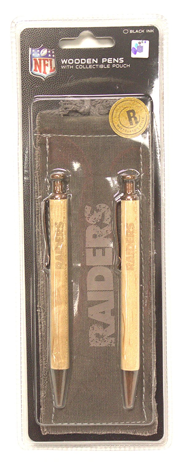 Oakland Raiders Wooden Pens With Collectible Pouch