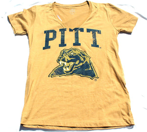 Ladies Pitt Panthers Vee Neck Tee Shirt Size Large