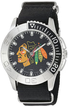 Game Time Men's 'Starter'  Metal and Nylon Quartz Analog  Watch, Color:Black (Model: NHL-STA-CHI)