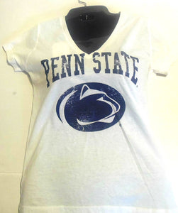 Penn State Nittany Lions Ladies Logo V-neck T-shirt – White Size Medium