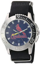 Game Time Men's 'Starter'  Metal and Nylon Quartz Analog  Watch, Color:Black (Model: MLB-STA-STL)