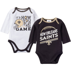 Gerber Baby Boys New Orleans Saints Long Sleeve Bodysuits 2 Pack