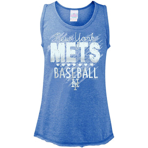 Girls New York Mets 5th & Ocean Glitter Tri-Blend Tank Top 10/12