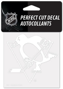 NHL Pittsburgh Penguins 42324010 Perfect Cut Decal, 4" x 4", White