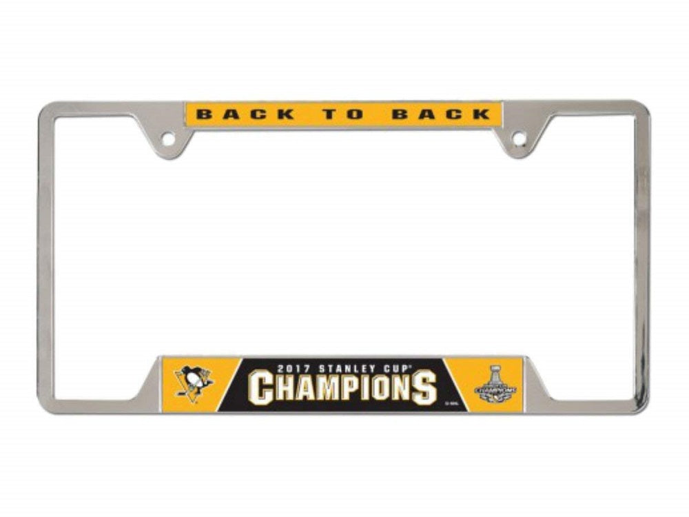 WinCraft Pittsburgh Penguins Official NHL 2017 Stanley Cup Champions License Plate Frame Metal by 422804